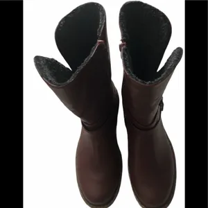 Steve Madden Maximus Burgundy Double Buckle Leather Boot Charcoal Sherpa Lined thumbnail 6