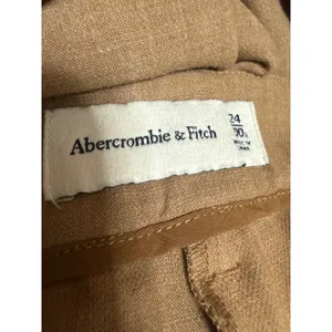 Abercrombie & Fitch Women's Tan Pleated Wide Leg High Rise Trousers Pants Sz 24 thumbnail 4