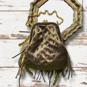 Women’s Small Beaded Evening Bag Brown thumbnail 2