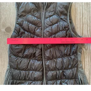 Tangerine Puffer Vest Duck Down Lightweight Women's Small S Gray Grey Running Hiking Zip thumbnail 6
