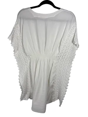Sea Spice Resort White Crochet Sleeve Cover Up Tunic Dress Large thumbnail 5