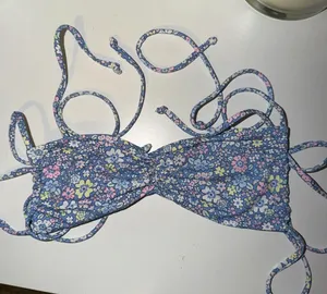 Frankie's Bikinis Floral Blue Bikini Top thumbnail 1