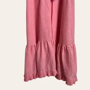 Vintage Pink Lace Trim Ruffle Flounce Hem Belted Midi Dress S thumbnail 6