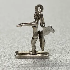 Vintage Sterling Silver Cypress Gardens FL Souvenir Beau Water Skier Charm thumbnail 2