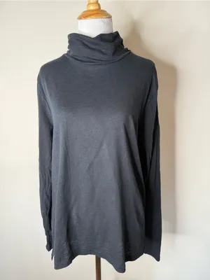 Madewell Black Whisper Cotton Turtleneck thumbnail 3