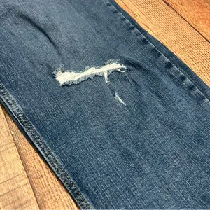 Wrangler High Rise True Straight Crop Jeans Sz 16 Distressed Stretch Denim Plus thumbnail 3