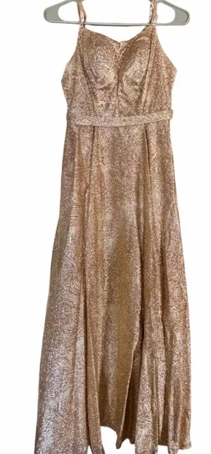 Gold Formal Prom Dress Size XS thumbnail 1