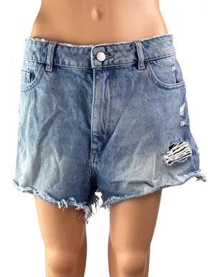 DL1961 Women's Blue Distressed High Waist Frayed Hem Cut Off Denim Shorts Sz 30 thumbnail 1