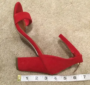 Bonnibel NEW Red Faux Suede Block/Chuck Heels Shoes - Size 6 thumbnail 5