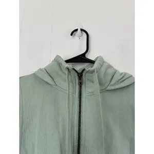 Core10‎ Womens Cropped Full Zip Hoodie Sage Green Relaxed Fit Sweatshirt M thumbnail 4