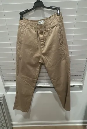 Hollister Straight Pants Size S Tan Drawstring Khaki thumbnail 1