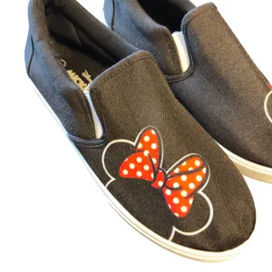 517 |Disney Mickey Mouse‎ Slip on Sneakers Black Canvas Women's Size 6 thumbnail 3