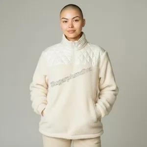 Lularoe‎ Cream High Pile Fleece Pullover Jacket LARGE Plush Cozy Outdoor Quilted thumbnail 4