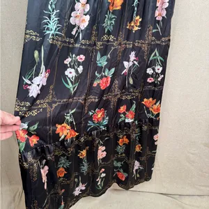 TASH + SOPHIE Black Floral Maxi Dress Sleeveless Size L Satin Skirt thumbnail 4
