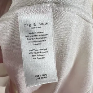Rag‎ & Bone Open Back Long Sleeve White Top Size Medium Lightweight Designer thumbnail 5