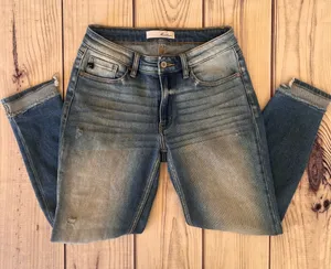 KanCan Distressed Cuffed High Rise Jeans thumbnail 1