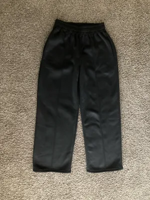 Black Fleece Lined Winter Jogger Pants Size M | Heavyweight Warm Athletic Pants thumbnail 2