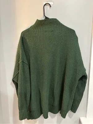 Aerie Chenille Feels Sweater Mock Neck Oversized Medium Cozy Warm Ribbed thumbnail 4