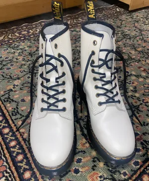 Urban Outfitters Dr. Martens White Leather Docs thumbnail 4