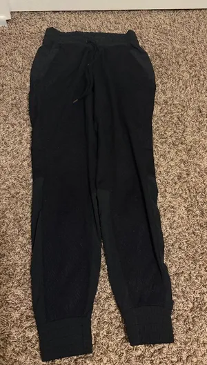 Athleta Mixed Media Patterned Jogger Tech Pants XXS Xtra Xtra Small Black Pocket thumbnail 1