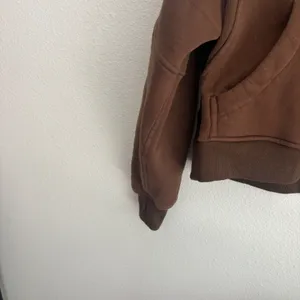 Lululemon Scuba Oversized Half-Zip Hoodie Brown Cropped Fleece Sweatshirt Size 2 thumbnail 5