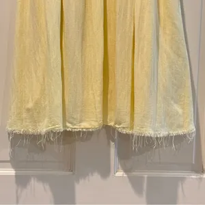 Cloud Ten Babydoll Mini Dress Frayed Hem Linen Blend Summer Yellow‎ Size Medium thumbnail 2