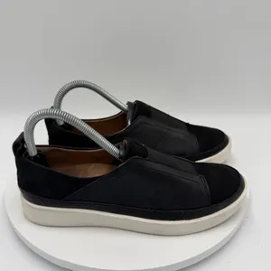 Vionic Zinah Shoes Womens Size 7 Black Leather Suede Slip On Orthotic‎ Comfort thumbnail 2