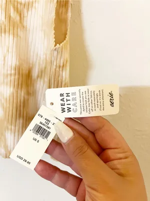Aerie Ribbed High Neck Tie-Dye Tank Top - Beige/Cream thumbnail 5