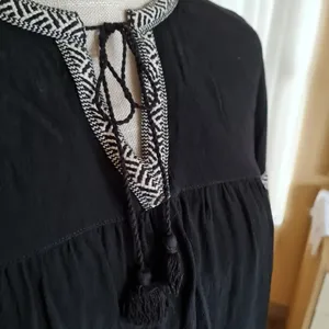 Madewell Blouson Sleeve Top Blouse Peasant Pirate Boho Black Flowy Longsleeve thumbnail 8