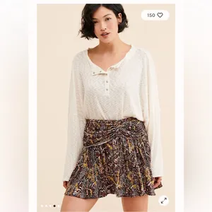 Free People Brown Snake Print Saturday Sun Mini Skirt size 6 thumbnail 4