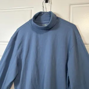 L.L.Bean Turtleneck Top Women Large Blue 100% Cotton Long Sleeve 187357 thumbnail 4