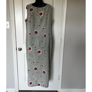 Womens XL Floral Sleeveless Maxi Dress Kathie Lee‎ Collection VTG thumbnail 2