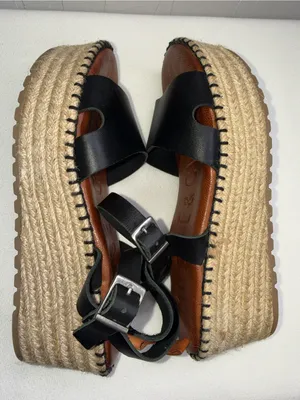 Musse & Cloud Black Leather Strap Sandals thumbnail 4