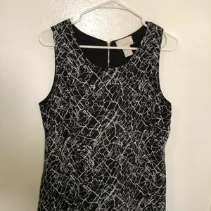 Kenar Womens Size 10 Sleeveless A-Line Shift Dress Black Gray Electrical Pattern thumbnail 2