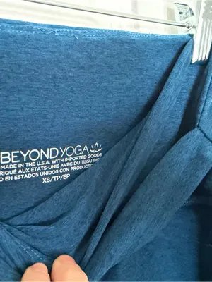 Beyond Yoga Spacedye At Your Leisure Bootcut Pant Blue Crossover Waist XS thumbnail 4