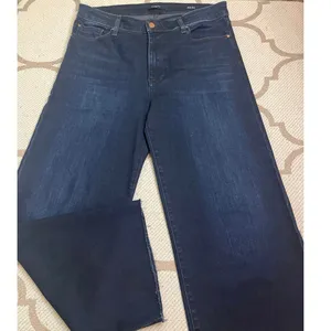 Fidelity Denim Malibu High wide crop raw hem Venetian Blue Jeans, size 31 thumbnail 2