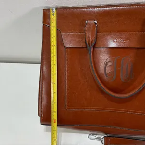 CLUCI Briefcase Work Bag Purse Brwn Shoulder Vegan Leather Laptop Padded Pocket thumbnail 2