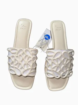 A New Day Fiona Bone Cutout Slide Sandals Size 7 NIB thumbnail 5