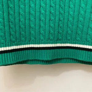 BP Nordstrom Green White Black Cable Knit Sleeveless Sweater Vest Top Large thumbnail 5