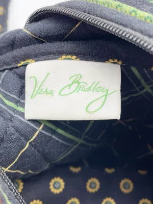 Vera Bradley Betsy Bag Vibrant Black Retired Quilted Floral Zip Top Tote Bag VTG thumbnail 9