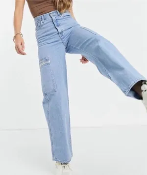 Levi's Utility High Loose Cargo Jeans in‎ Blue Size 27 thumbnail 1