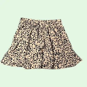 Womens Skirt Mini Skater‎ Style Beige Black Dotted Pattern thumbnail 2