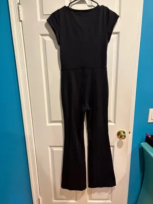 Aritzia Wilfred Theodora Flare Jumpsuit black sz M minimalist thumbnail 4
