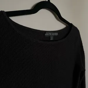 Ralph Lauren Black Label Sweater Textured Knit‎ Black Linen Blend Women's Small thumbnail 4