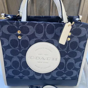 Coach Dempsey Tote 22 In Signature Jacquard With Coach Patch C5638 thumbnail 5