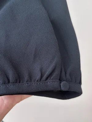 J.Crew Drapey Crepe Faux Wrap Top Blouse Black Size 8 Tailored Elegant Office thumbnail 9