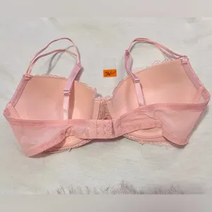 Marilyn Monroe 36C Pink Soft Coral Push Up Bra Lace Overlay Convertible thumbnail 3