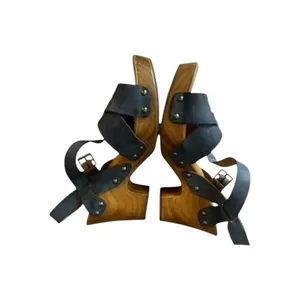 Korks Bagley Platform Sandals Size 8M Grey Leather Chunky Heeled Ankle Strap thumbnail 5