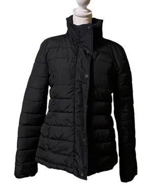 Gap Women's Black Cold Weather Button Front Puffer Jacket Sz S thumbnail 1