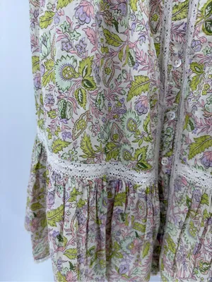 LOVE THE LABEL anthropologie Josepha floral boho white dress smocked size xs thumbnail 7